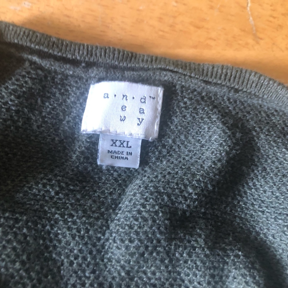 Olive Green Cardigan Sweater - Picture 2 of 3